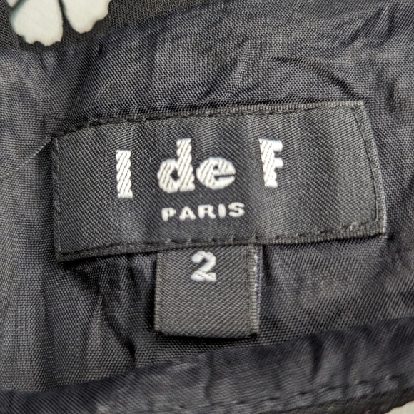 I de F Paris Black Floral Sleeveless Fit & Flare Dress Size 2 A-Line Cocktail - Picture 5 of 9